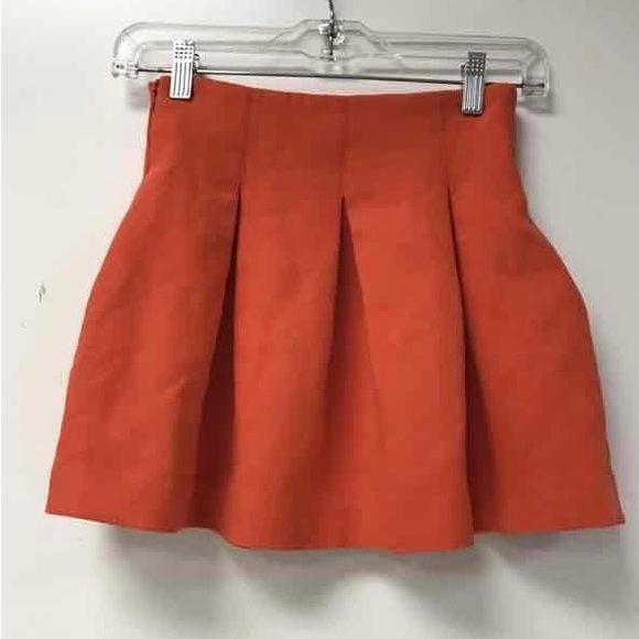 Pristine Milly Mini Girls' orange Milly Minis woven pleated skirt - Picture 2 of 8